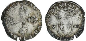 Charles X - Huitième d'écu - 1590 A (Paris)