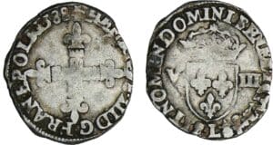 Henri III - Huitième d'écu - 1588 L (Bayonne)