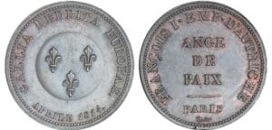 Louis XVIII - Visite de l'empereur autrichien François Ier - Module de la 2 francs 1814