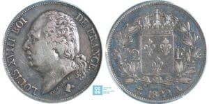 2 francs Louis XVIII au buste nu - 1822 A (Paris)