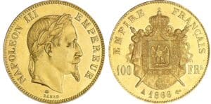 100 francs Napoléon III tête laurée - 1866 A (Paris)