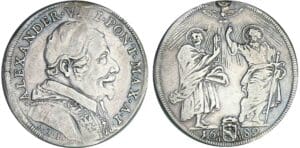 Italie - Vatican - Alexandre VIII - Teston 1689 (Rome)