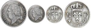 1/4 de franc Louis XVIII au buste nu - 1817 Q (Perpignan)