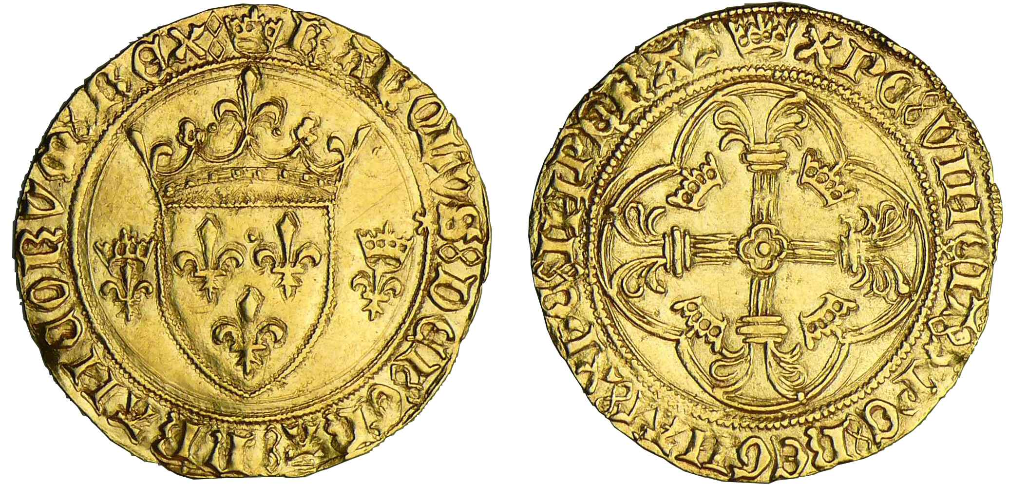 Charles VII - Ecu d'or à la couronne - 2ème émission - Angers Charles VII - Ecu d'or à la couronne - 2ème émission - Angers