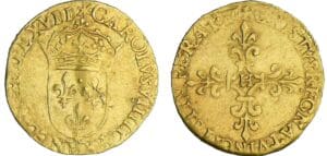 Charles IX - Ecu d'or - 1er type - 1567 H (La Rochelle)