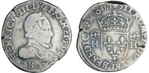 Henri III - Teston - 4ème type - 1575 B (Rouen)