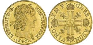 Louis XIII - Double louis d’or au buste nu, mèche courte - 1640 A (Paris)
