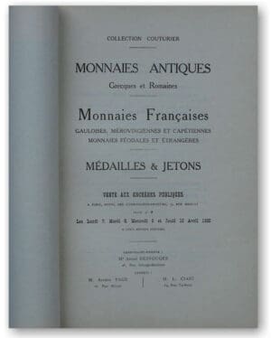 Catalogue de la Collection Couturier - Avril 1930