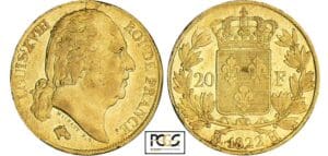 20 francs Louis XVIII au buste nu - 1822 H (La Rochelle)
