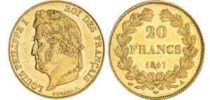 20 francs Louis-Philippe Ier tête laurée - 1847 A (Paris) 20 francs Louis-Philippe Ier tête laurée - 1847 A (Paris)