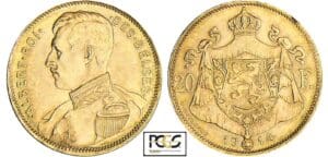 Belgique - Albert - 20 francs 1914 - Légende française - Tranche pos. B