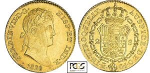 Espagne - Fernando VII - 2 escudos 1820 M (Madrid)