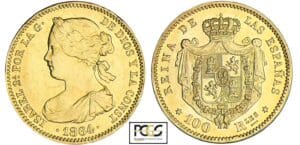 Espagne - Isabel II - 100 reales 1864 (Madrid)
