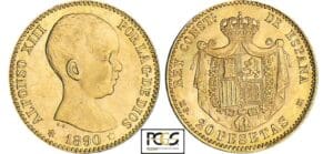 Espagne - Alfonso XIII - 20 pesetas 1890 * 90 (Madrid)