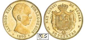 Espagne - Alfonso XIII - 20 pesetas 1890 * 90 (Madrid)