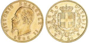 Italie - Vittorio Emanuele II - 20 lire 1868 T (Turin)