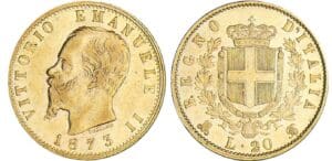Italie - Vittorio Emanuele II - 20 lire 1873 M (Milan)