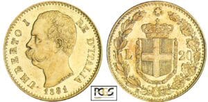 Italie - Umberto I - 20 lire 1881 R (Rome)