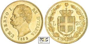 Italie - Umberto I - 20 lire 1882 R (Rome)
