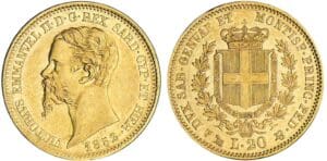 Italie - Vittorio Emanuele II - 20 lire 1852 (Gênes)