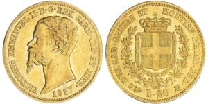 Italie - Vittorio Emanuele II - 20 lire 1857 (Turin)