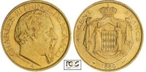 Monaco - Charles III - 100 francs 1886 A (Paris)
