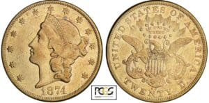 Etats-Unis - 20 dollars Liberty head 1874 CC (Carlson City)