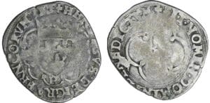 Henri II - Douzain à la croisette - H (La Rochelle)