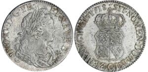 Louis XV - Ecu de France-Navarre - 1718 C (Caen)