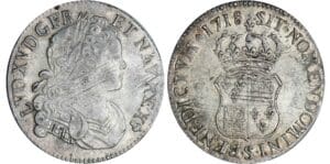 Louis XV - Ecu de France-Navarre - 1718 S (Reims)