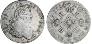 Louis XV - Ecu aux huit L - 1724 N (Montpellier)