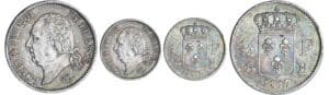 1/4 de franc Louis XVIII au buste nu - 1817 B (Rouen)