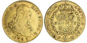 Espagne - Carlos IV - 2 escudos 1793 (Séville)