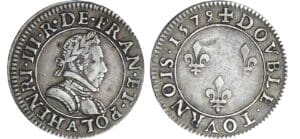 Henri III - Double tournois - 1579 A (Paris) - Essai en argent