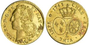 Louis XV - Double louis d’or au bandeau - 1743 L (Bayonne)