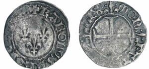 Charles VI - Double tournois - 1ère émission à l'O long.