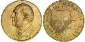 Belgique - Médaille, la vielle montagne, 50ème anniversaire à son directeur général Saint Paul de Sincay - 1887