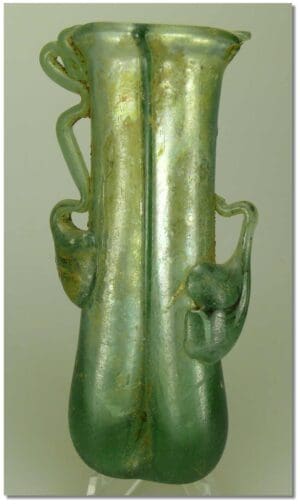 Romain - Double lacrymoire en verre - Ier-IIIème siècle ap. J.-C.