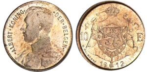 Belgique - Albert I - 10 franks 1912 - Essai légende flamande