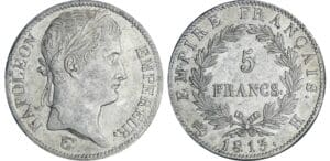 5 francs Napoléon revers empire - 1813 H (La Rochelle)