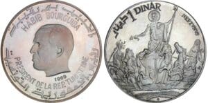 Tunisie - Habib Bourguiba - Dinar 1969