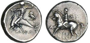 Calabre - Tarente - Taras - Didrachme (380-345 av. J.-C.) Calabre - Tarente - Taras - Didrachme (380-345 av. J.-C.)