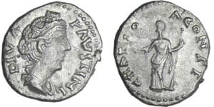 Faustine mère - Denier au temple (141, Rome)