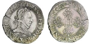 Henri III (1574-1589) - Franc au col plat - 1580 B (Rouen)