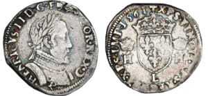 Charles IX (au nom d'Henri II) - Demi-teston - 2ème type - 1561 L (Bayonne)