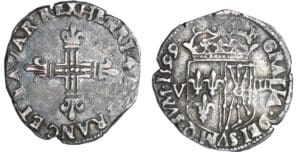 Henri IV (1589-1610) - Huitième d'écu de Navarre - 1599 (Saint-Palais)