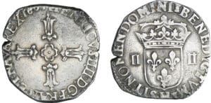 Henri IV (1589-1610) - Quart d'écu à la croix feuillue - 1603 H (La Rochelle)