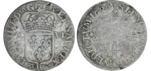 Louis XIV (1643-1715) - XVI deniers de Strasbourg - 1696 BB (Strasbourg)