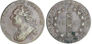 Constitution (1791-1792) - 12 deniers type FRANCOIS 1792 D (Lyon) 1er sem