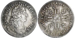 Louis XIV (1643-1715) - ¼ écu aux 8 L, 2ème type - 1705 B (Rouen)